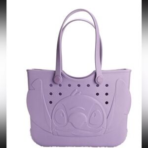 RARE Disney Stitch Purple Tote Bag - like Bogg Bag Rubber Tote Rubber Bag